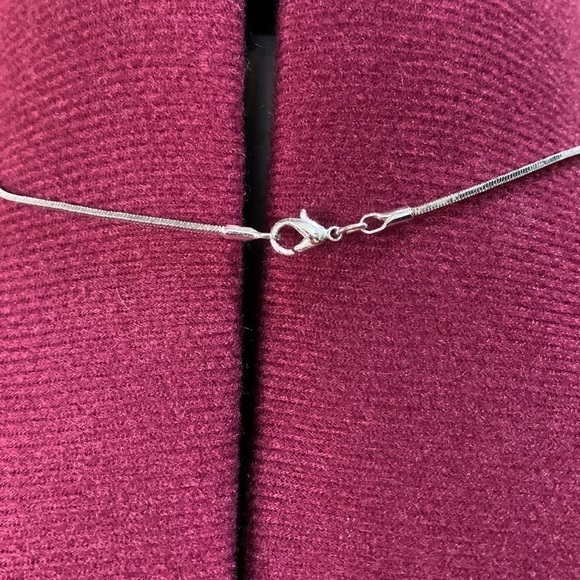 Silver Spiral stone Necklace - Picture 7 of 7